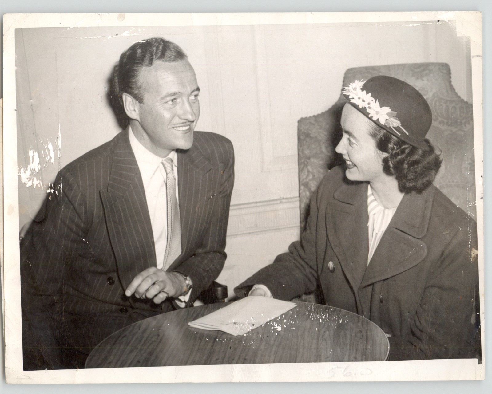 English Hollywood Actor David Niven & Marion Glendening 1946 Press Photo