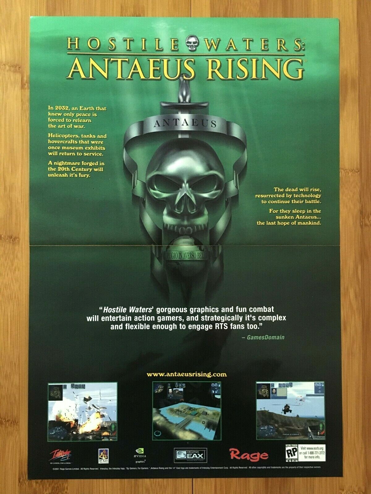Hostile Waters: Antaeus Rising PC 2001 Vintage Print Ad/Poster Original Game Art