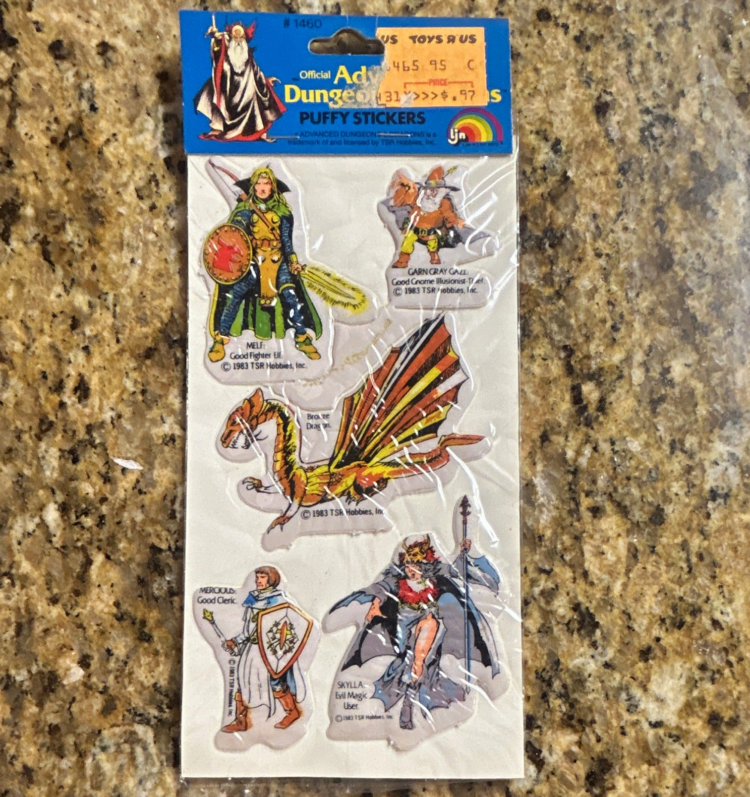 TSR Advanced Dungeons & Dragons Puffy Stickers #1460 1983 Melf Skylla