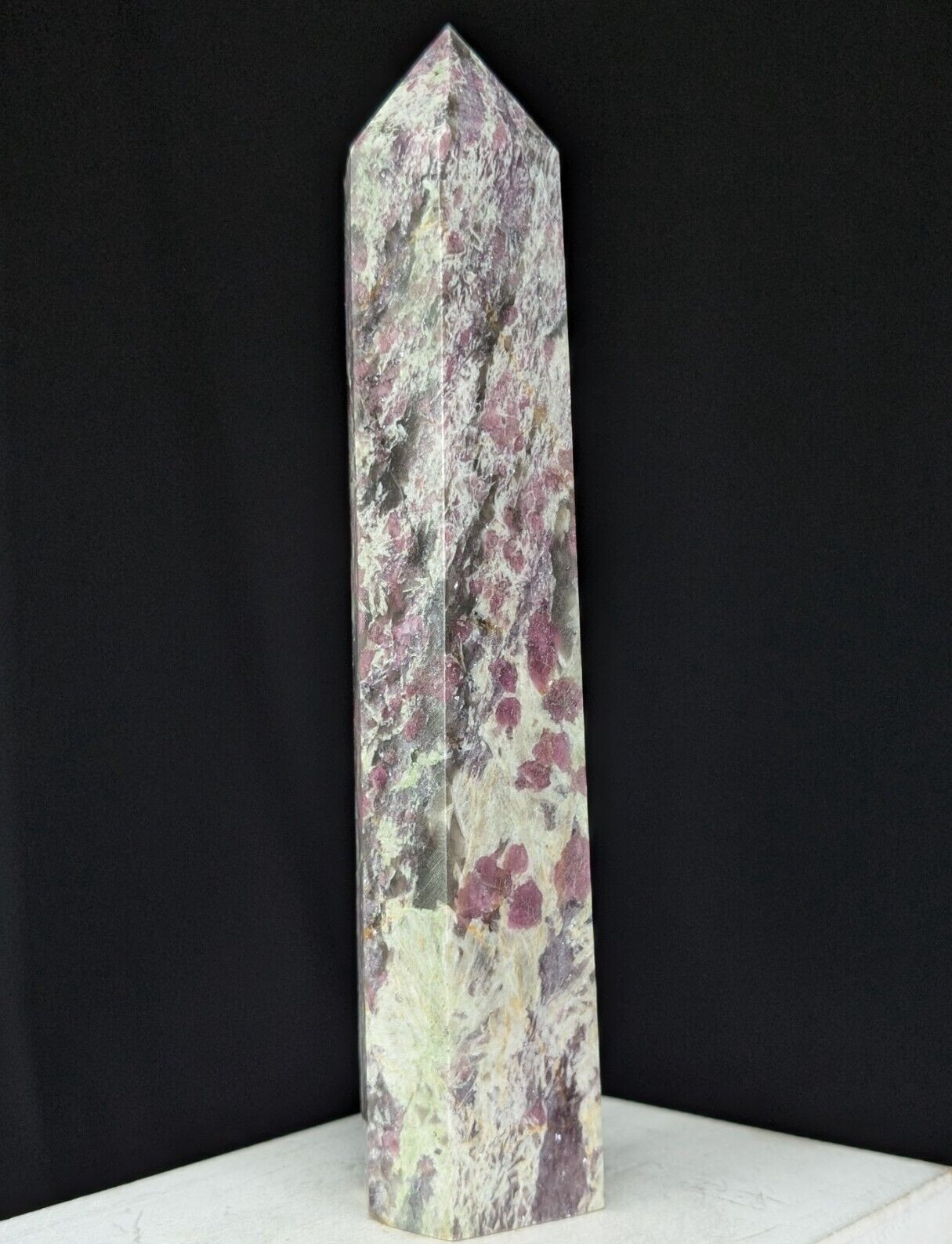 Pink Tourmaline Tower Point Crystal Large Big Tall Chakra Gemstone Wand
