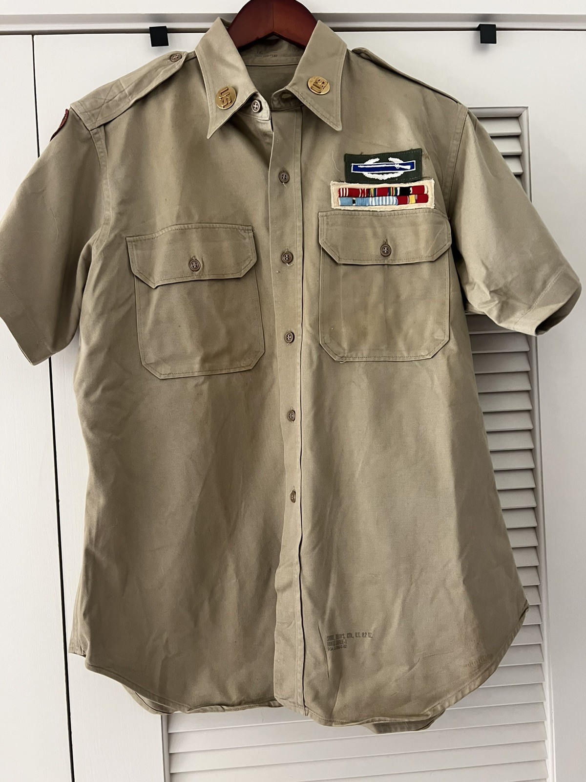 Vintage US Army Infantry Uniform Shirt Pants CIB Staff Sergeant Ribbons WWII Era