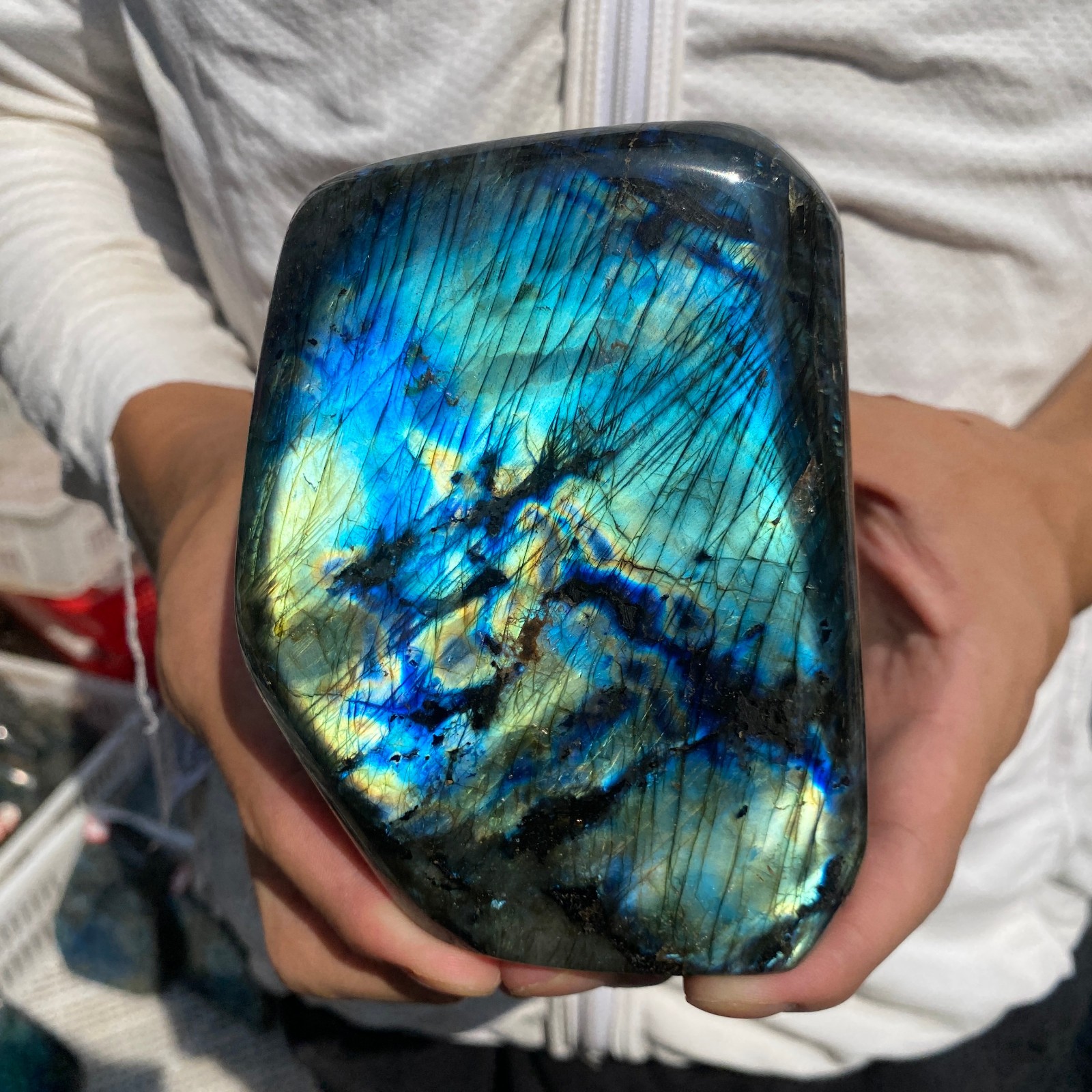 2.9lb Natural Labradorite Quartz Crystal Mineral Specimen Spectrolite Healing