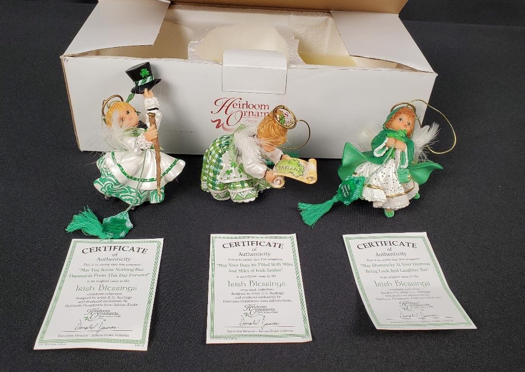 Ashton Drake Irish Blessings Christmas Heirloom Ornaments #96874 St Patrick\'s