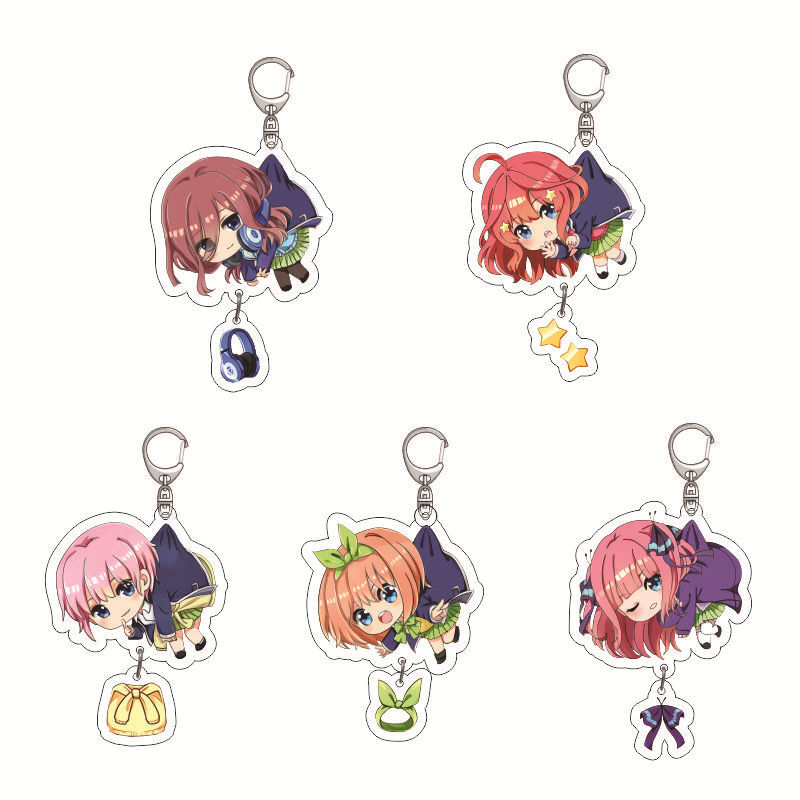 5pcs The Quintessential Quintuplets Keychain Acrylic key Chain Pendant Keyring