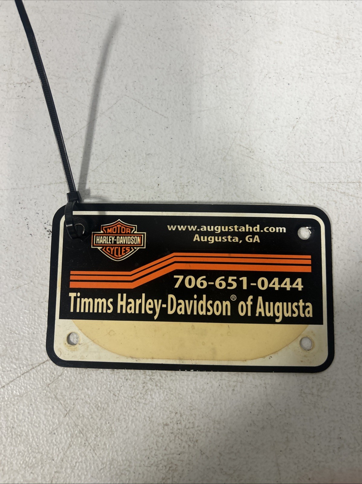 Timms Harley-Davidson Dealership Motorcycle License Plate Augusta Ga