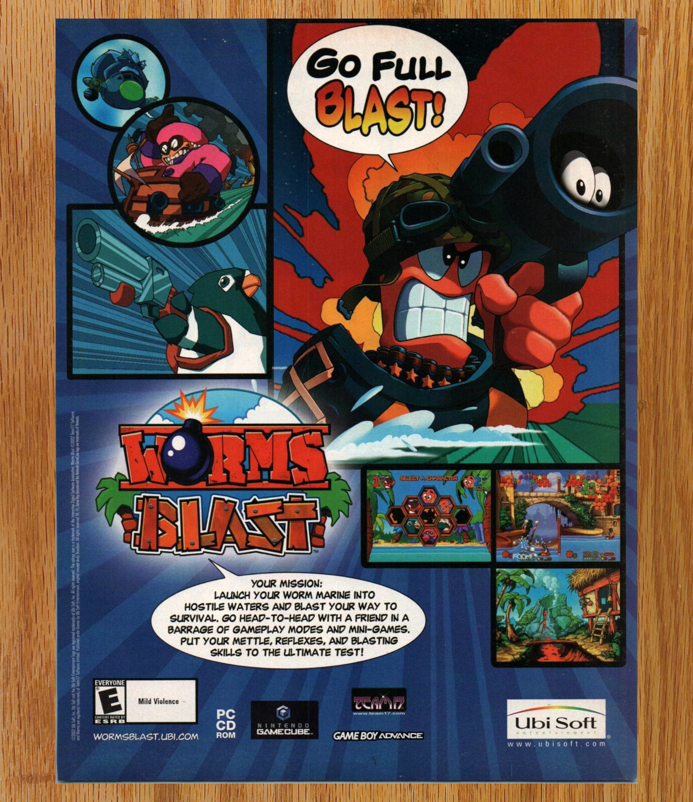 Worms Blast Ubisoft - Video Game Print Ad / Poster Promo Art 2002