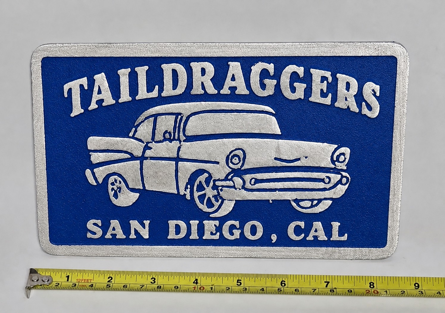 CAST ALUMINUM  TAILDRAGGERS. SAN DIEGO,  CAL CAR PLAQUE 