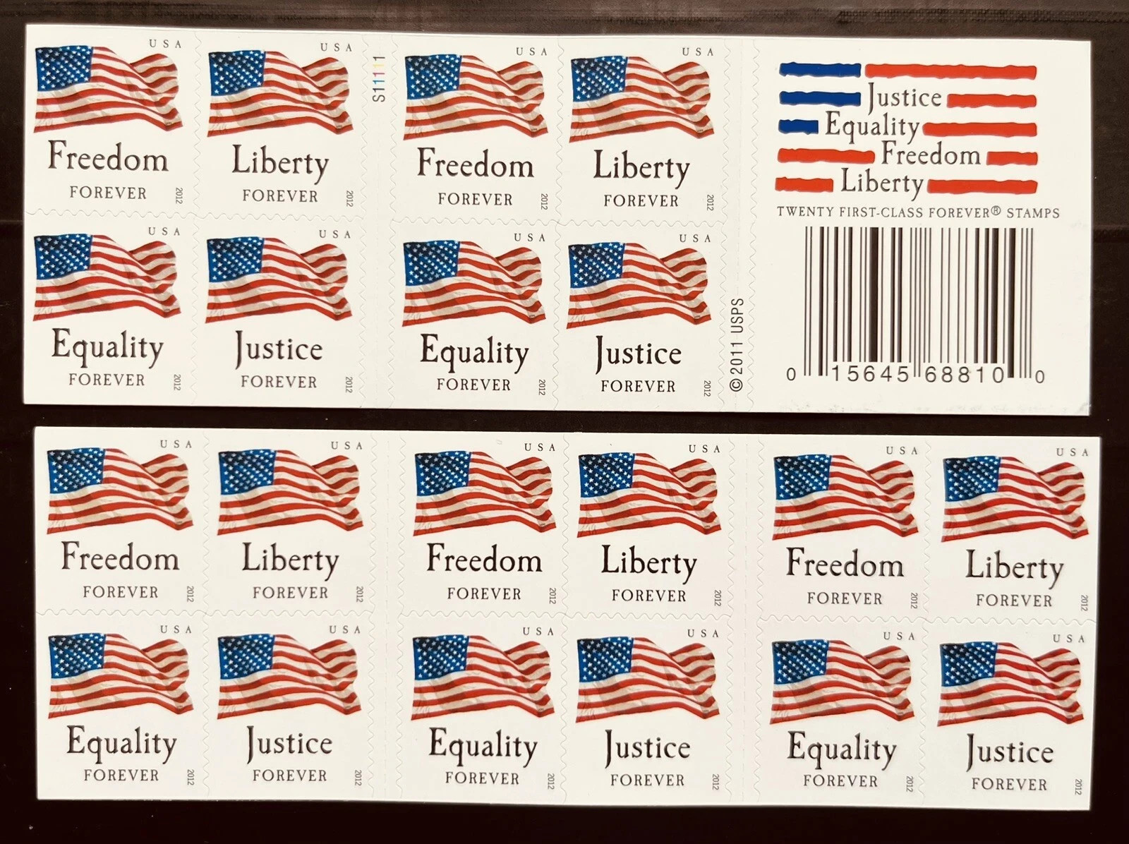 Mint 2012 US Flag Forever Stamps MNH #4648b -100 pcs total - 