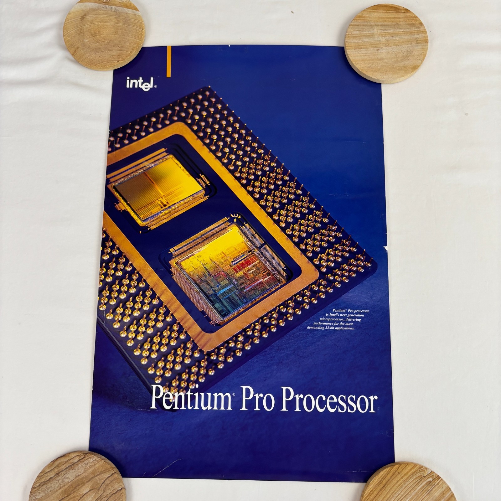 Vintage Intel Pentium Pro Processor Poster 20x13 Computer Tech Art