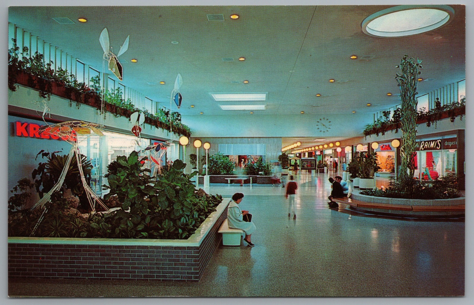 Westland MI Westland Center West Court Shopping Mall Interior c1965 Postcard