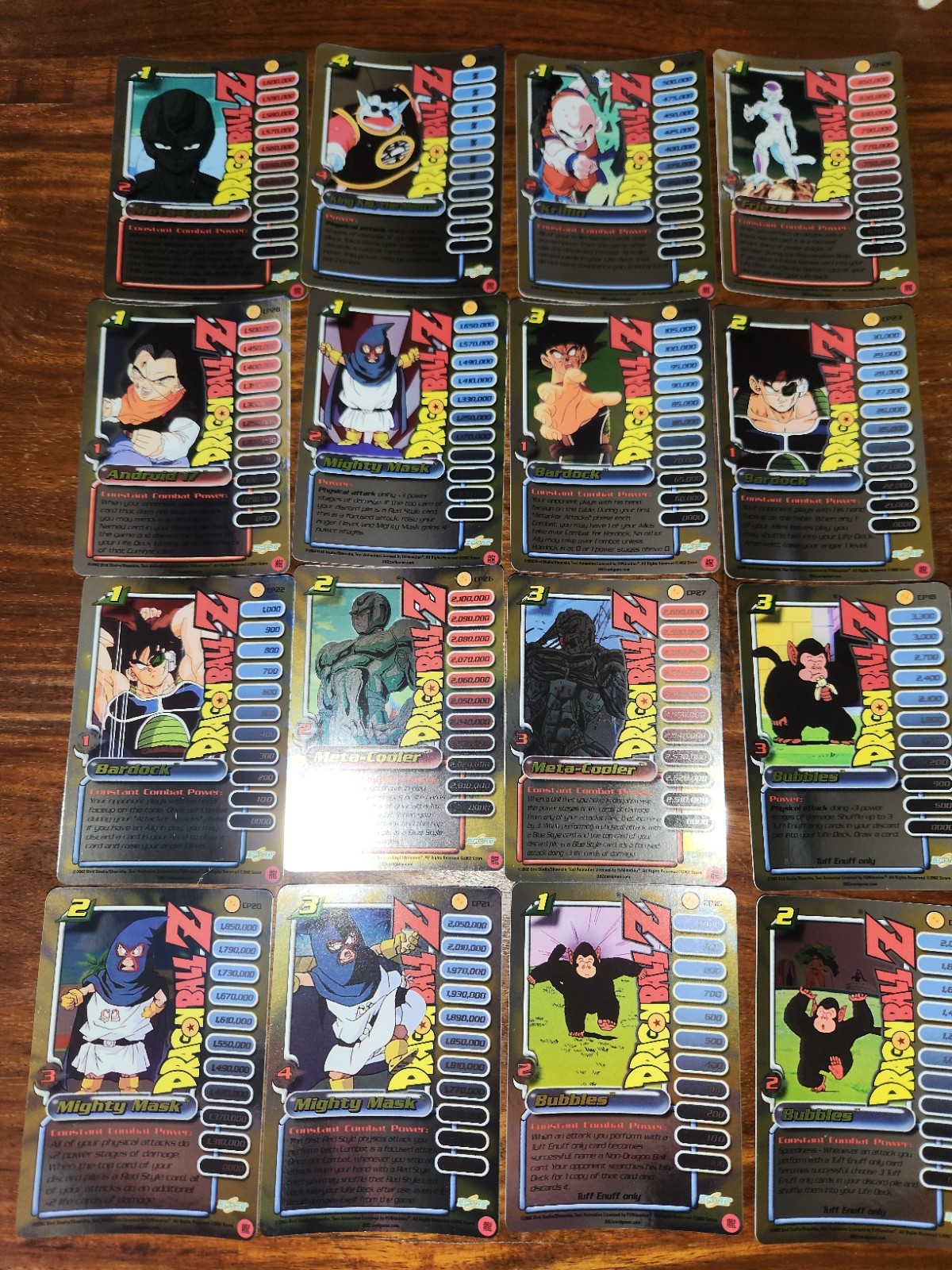 lot of 16 Dragon Ball Z Meta-Cooler Cards score dbz frieza abdroid 17 bardock 