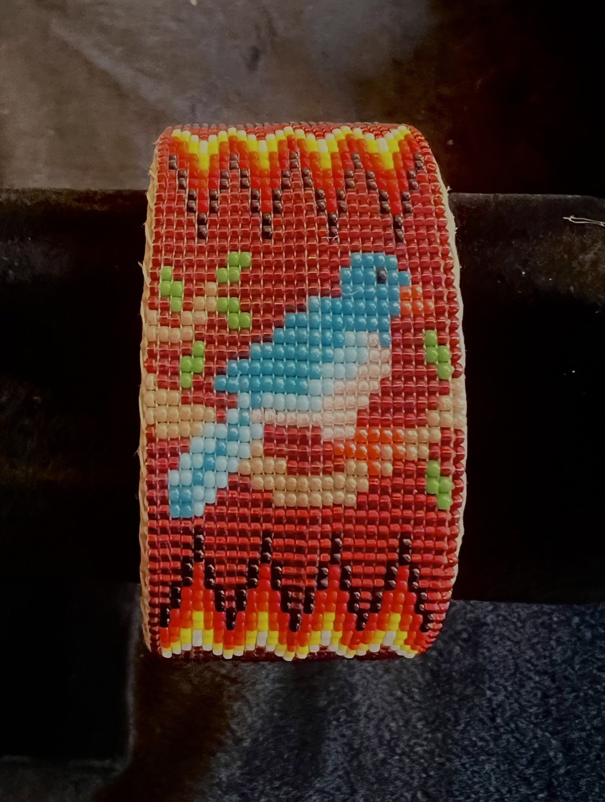 Beautiful Handmade Beaded Bluebird Bracelet Native American Navajo NWOT