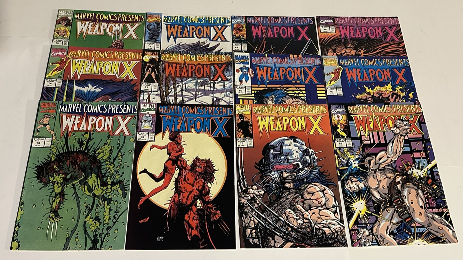 MARVEL COMICS PRESENTS 73-84 Weapon X Lot 12 Issues Wolverine Origin VF/NM