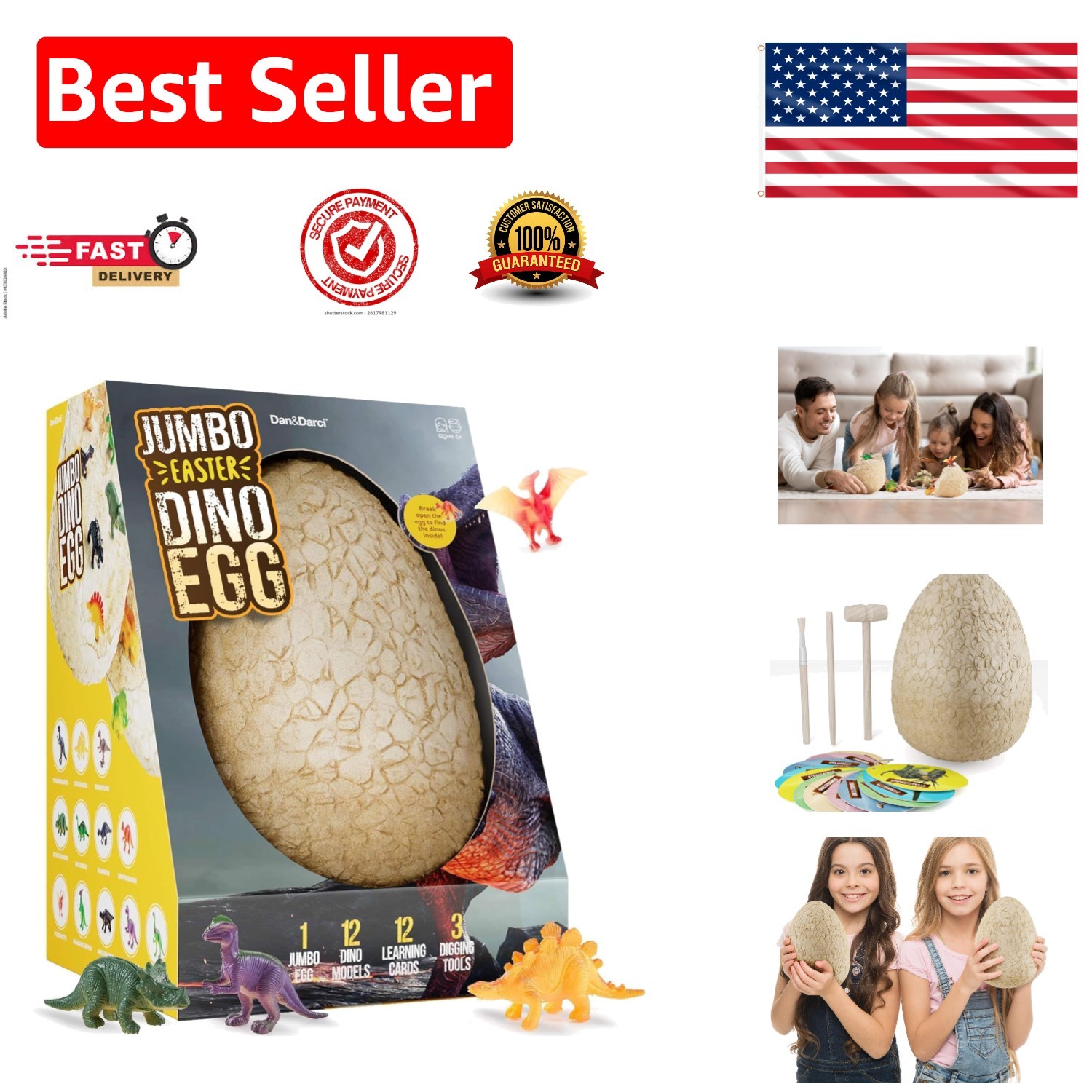 Explore Dinosaur Adventures: Jumbo Egg with 12 Unique Figures & Learning Cards