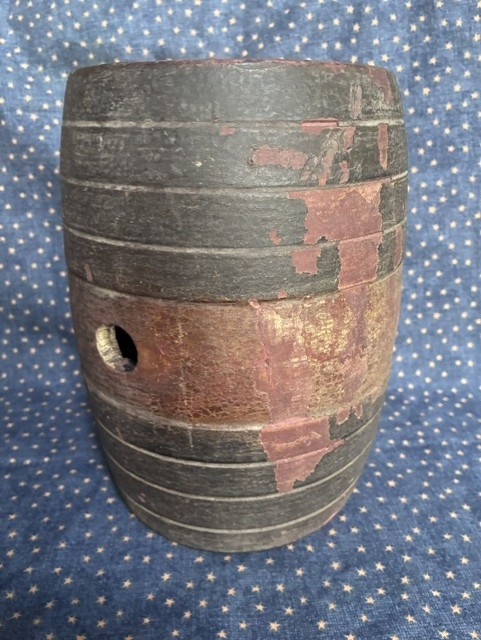 Revolutionary War Era Canteen or Keg. Original Paint Surface