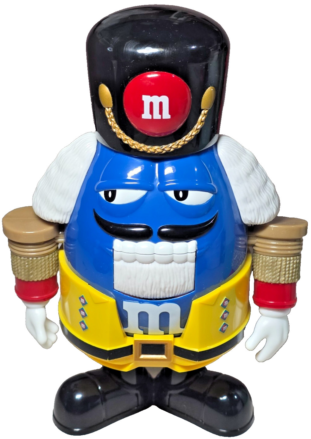 M&M Blue Candy Character Nutcracker Themed Collectible M&M Candy Dispenser.