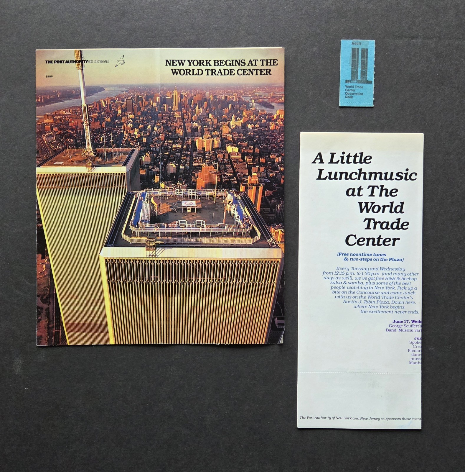 World Trade Center 1980's brochures and ticket ..... 3-pieces