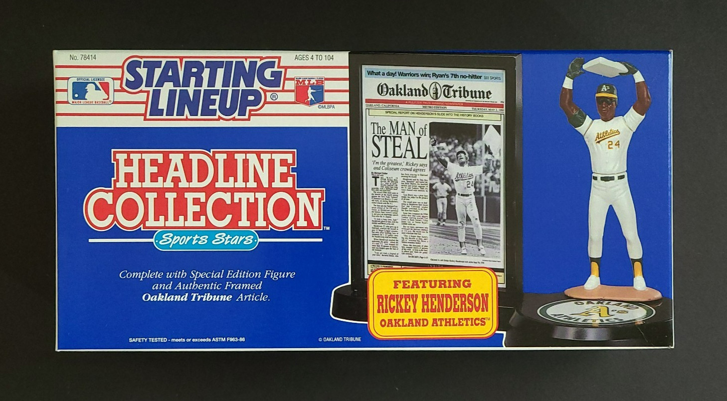1992 Starting Lineup MLB Headline Collection Rickey Henderson - The Man of Steal