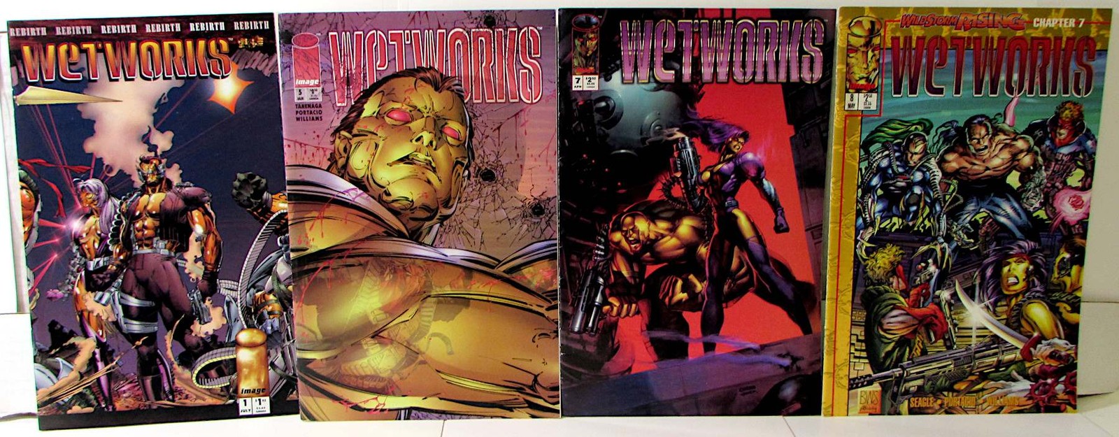 Wetworks Lot of 4 #1, 5, 7, 8 1994 Image 1st Series Claymore Jester Grail Comics