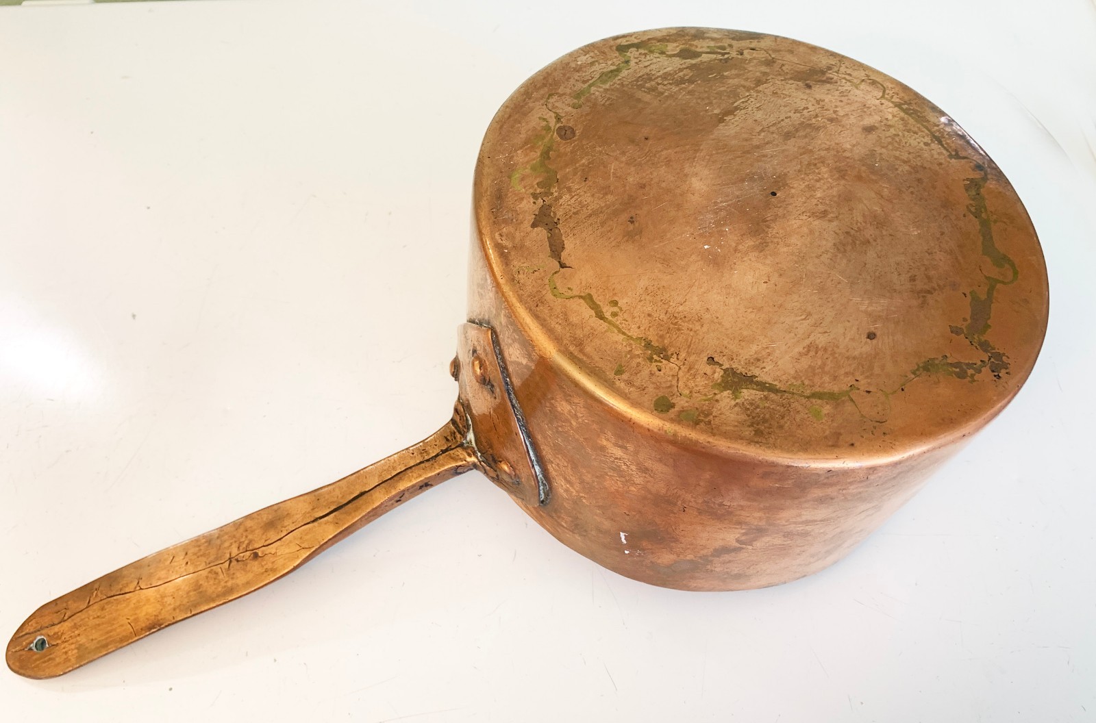 Antique Copper Pot Pan Dovetailed 9\