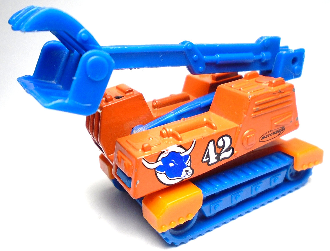 2002 MATCHBOX DEMOLITION MACHINE #42 STEER HEAD ORANGE & BLUE 2 3/4\