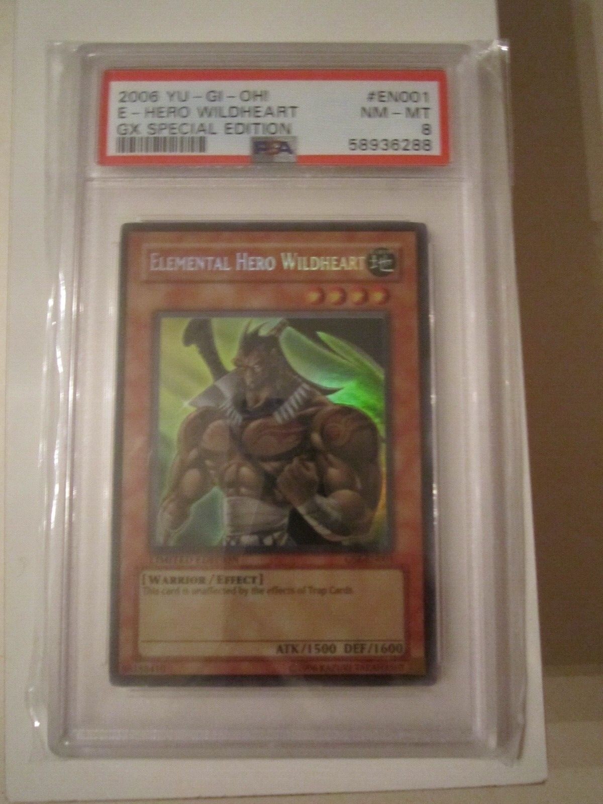 2006 YU GI OH CARD E HERO WILDHEART GX SPECIAL EDITION PSA GRADED 8 NM - MT