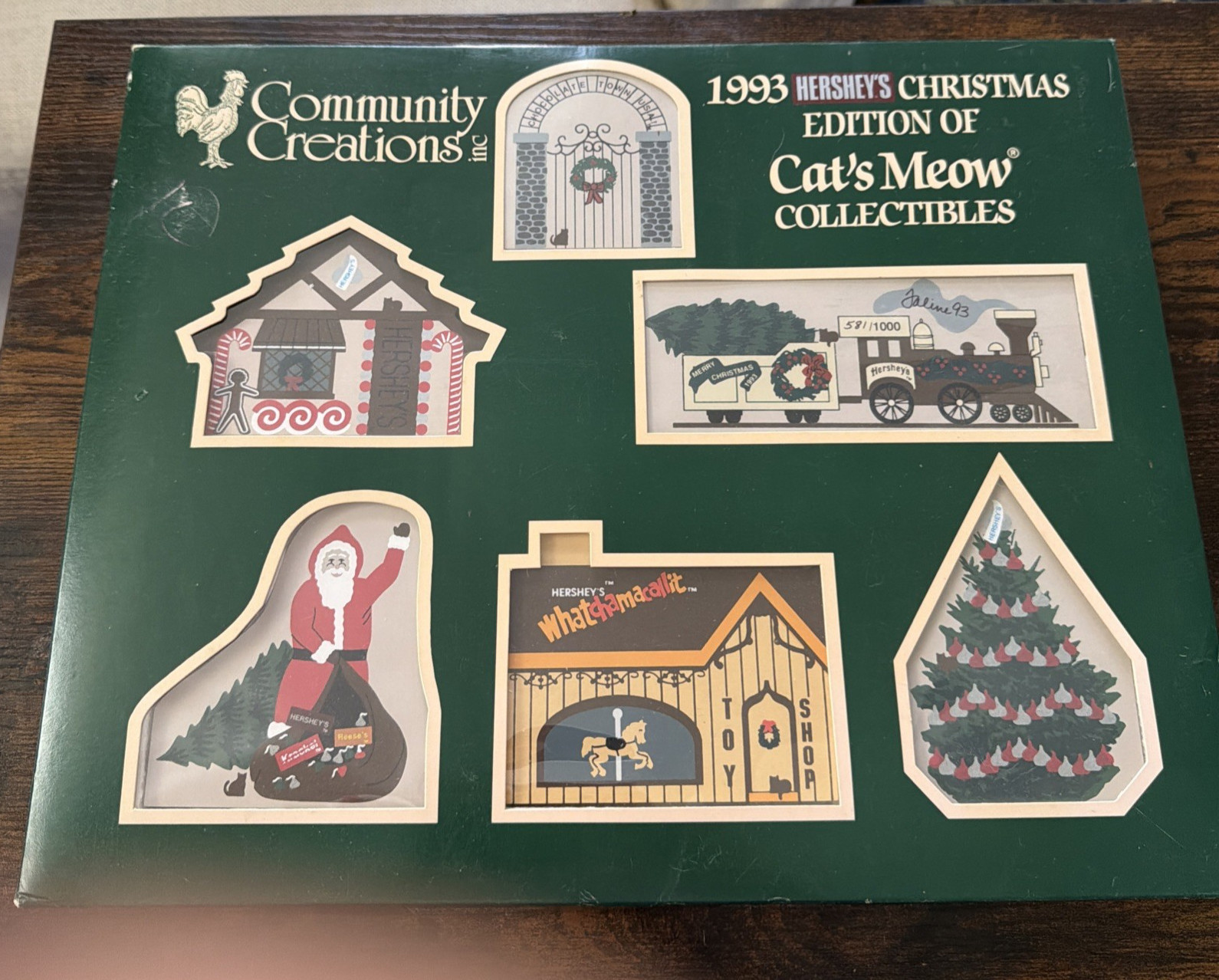 NEW RARE 1993 Hershey's Christmas Cat's Meow set 6 pieces 833/1000