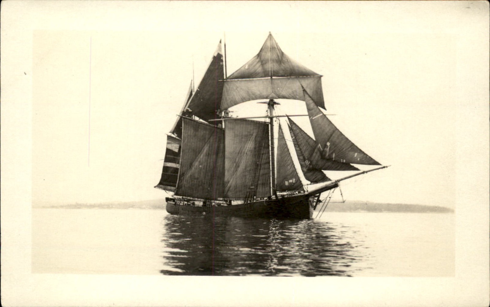 Boothbay Harbor ME Sailing Schooner Ship c1900s-10s Real Photo Postcard bhn