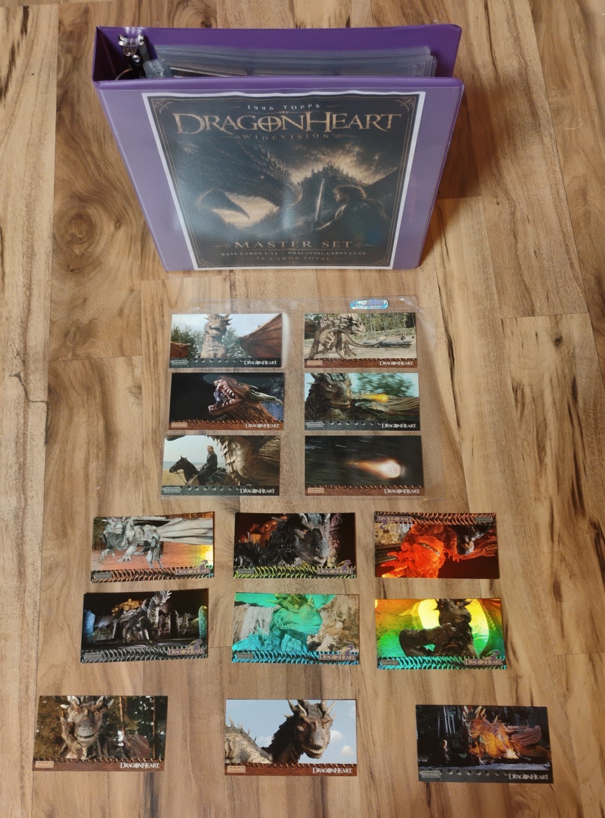 1996 Topps DragonHeart WideVision NM Master Set Base 1-72 + Dracofoil C1-C6