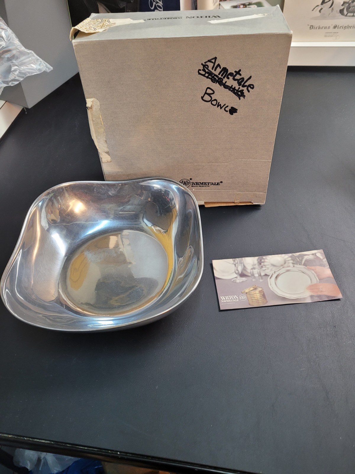 Wilton Mount Joy Pewter Polished Metalware vintage Aremetal square Bowl 9\