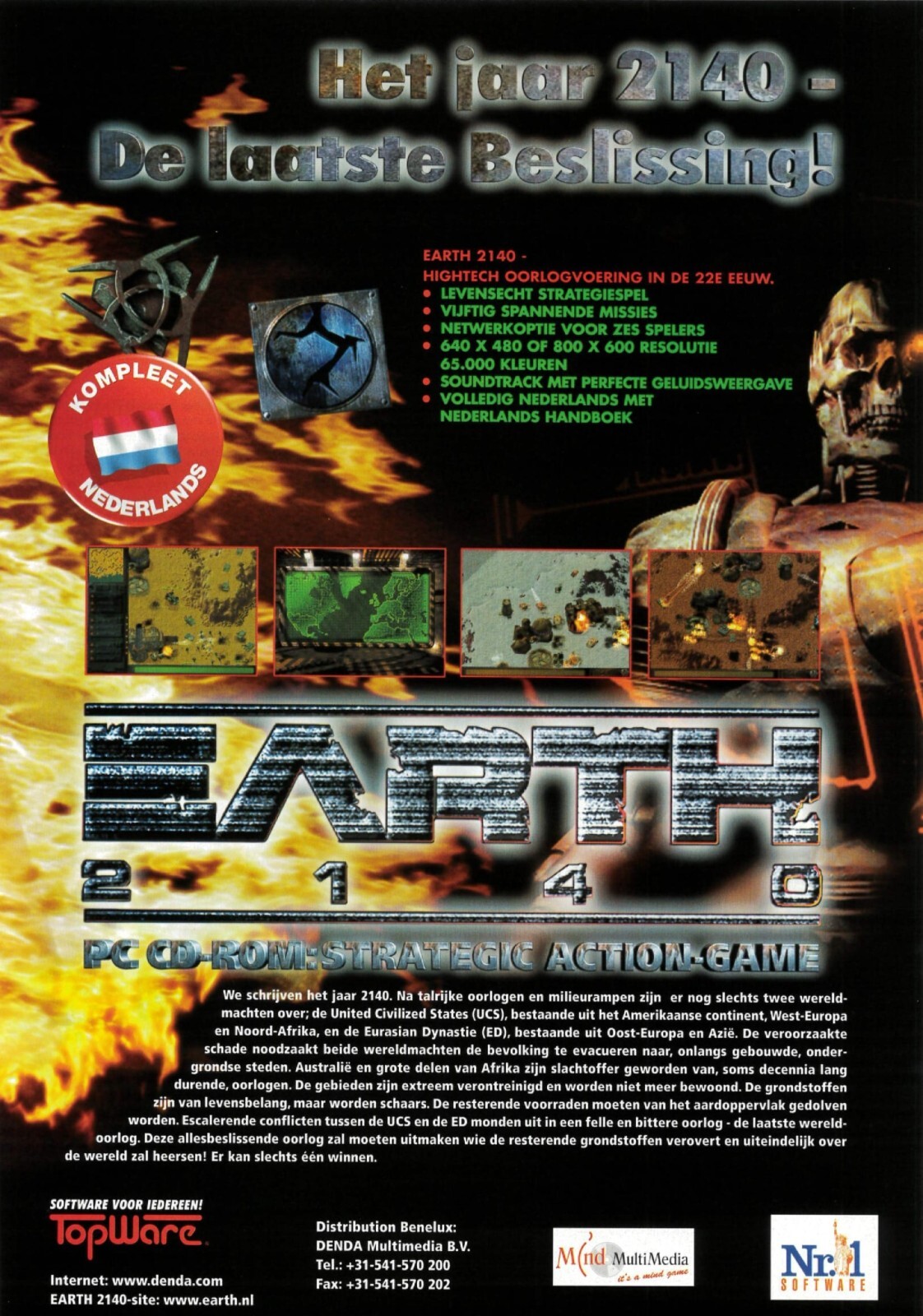 1997 Earth 2140 (PC) A4 Vintage Print Ad/Poster, 100% Official Art