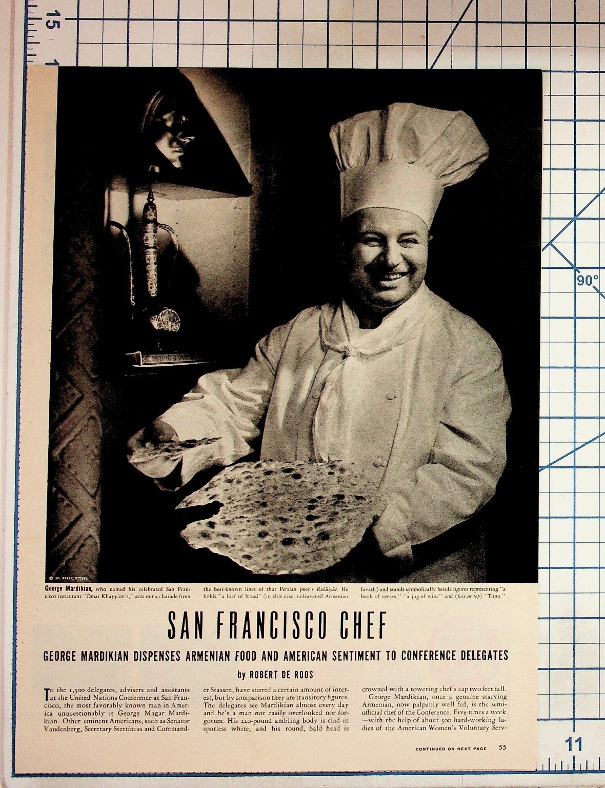 1940s San Francisco Chef George Mardikian Magazine Article AP Philip Morris Ads