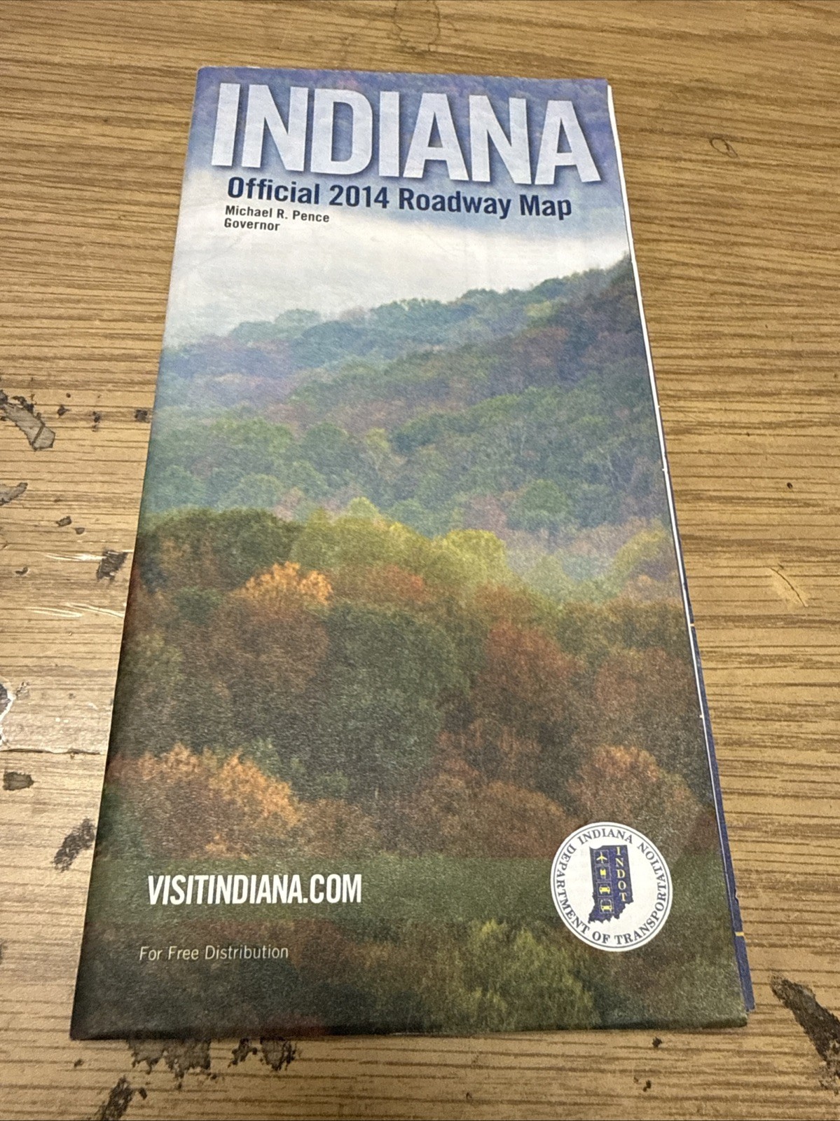 Vintage INDIANA Official 2014 Roadway Map