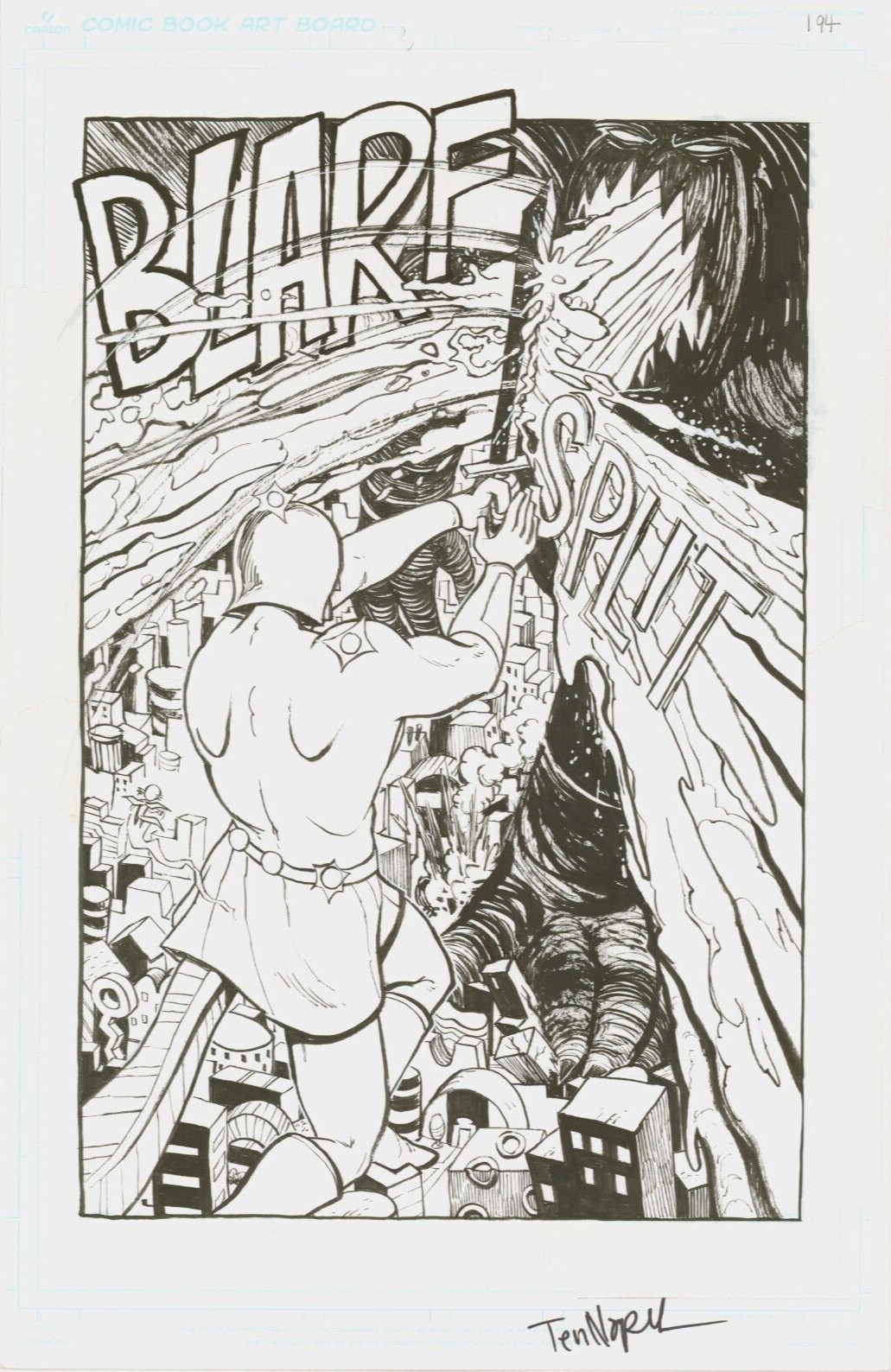 Earthworm Jim Creator Doug TenNapel SIGNED NNewts Original Comic Art Page SPLASH