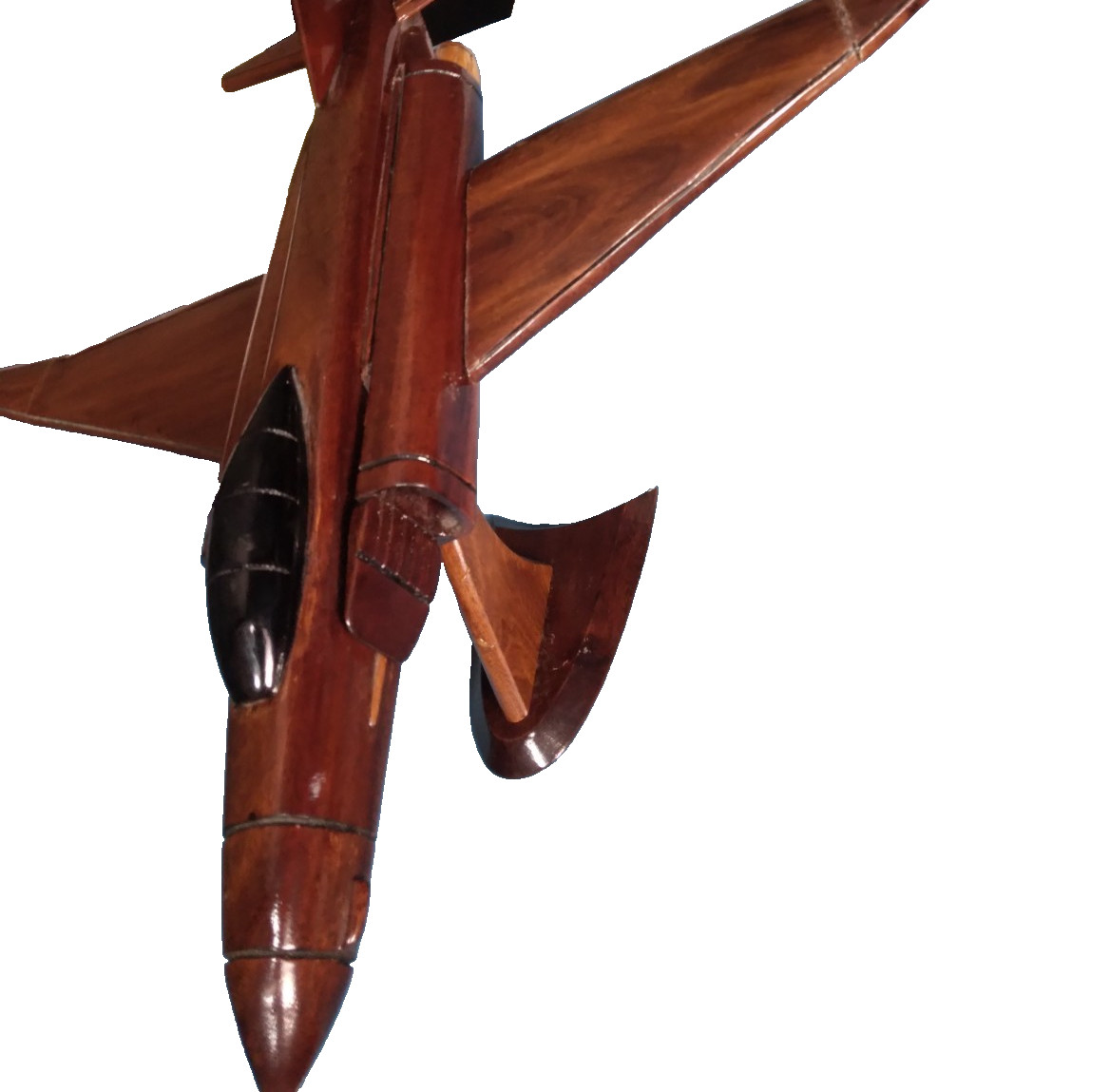 F4 Phantom II Jet Fighter Wooden Mahogany Model Airplane Desktop & Wall Stand