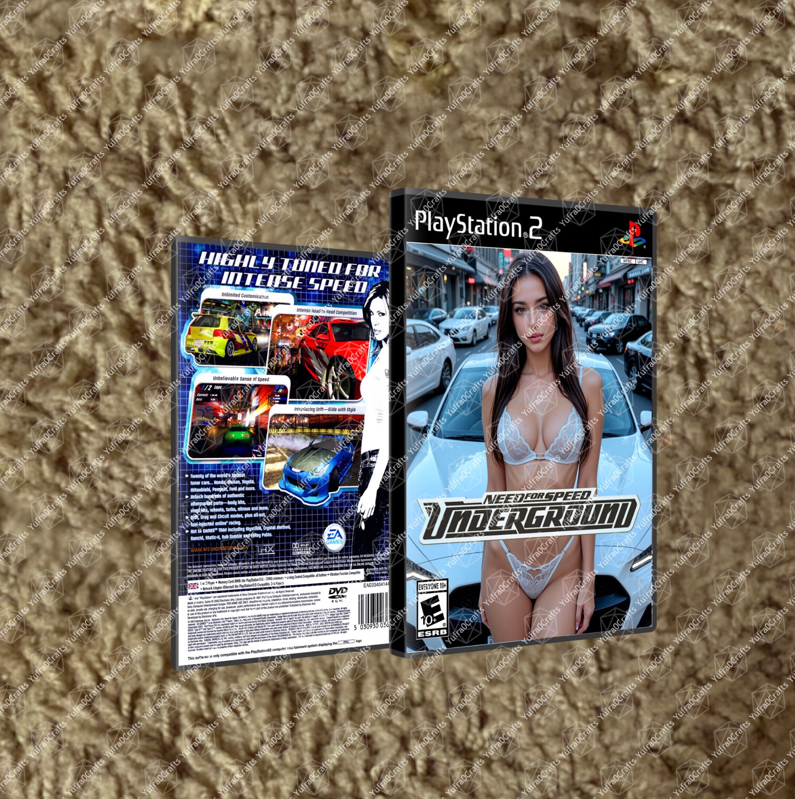 Need for Speed Underground PS2 CUSTOM COVER ART ONLY