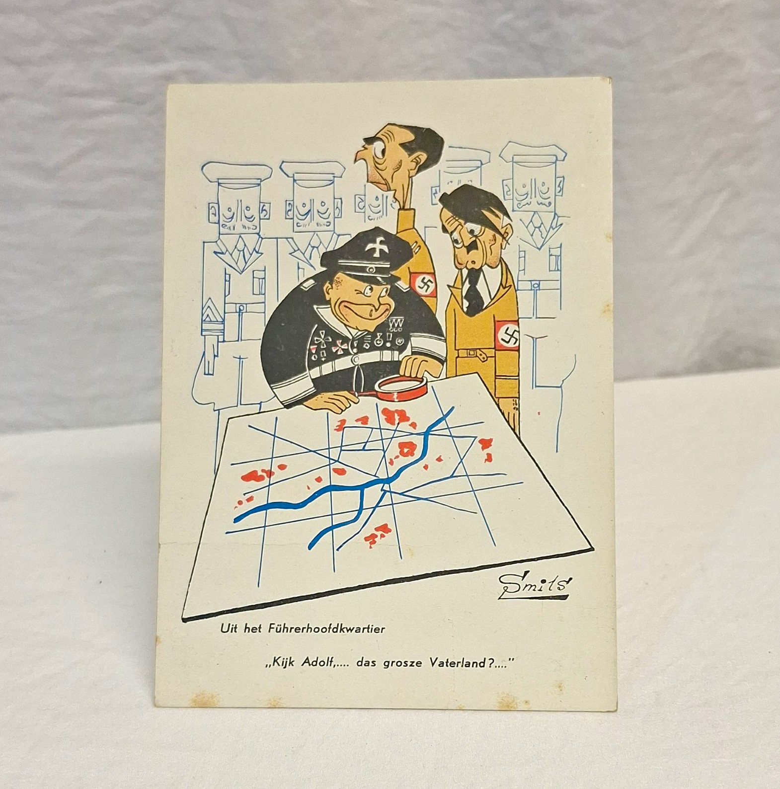 Eindhovensch Dagblad Divided Back Satire Postcard Smits Adolf Hitler Signed
