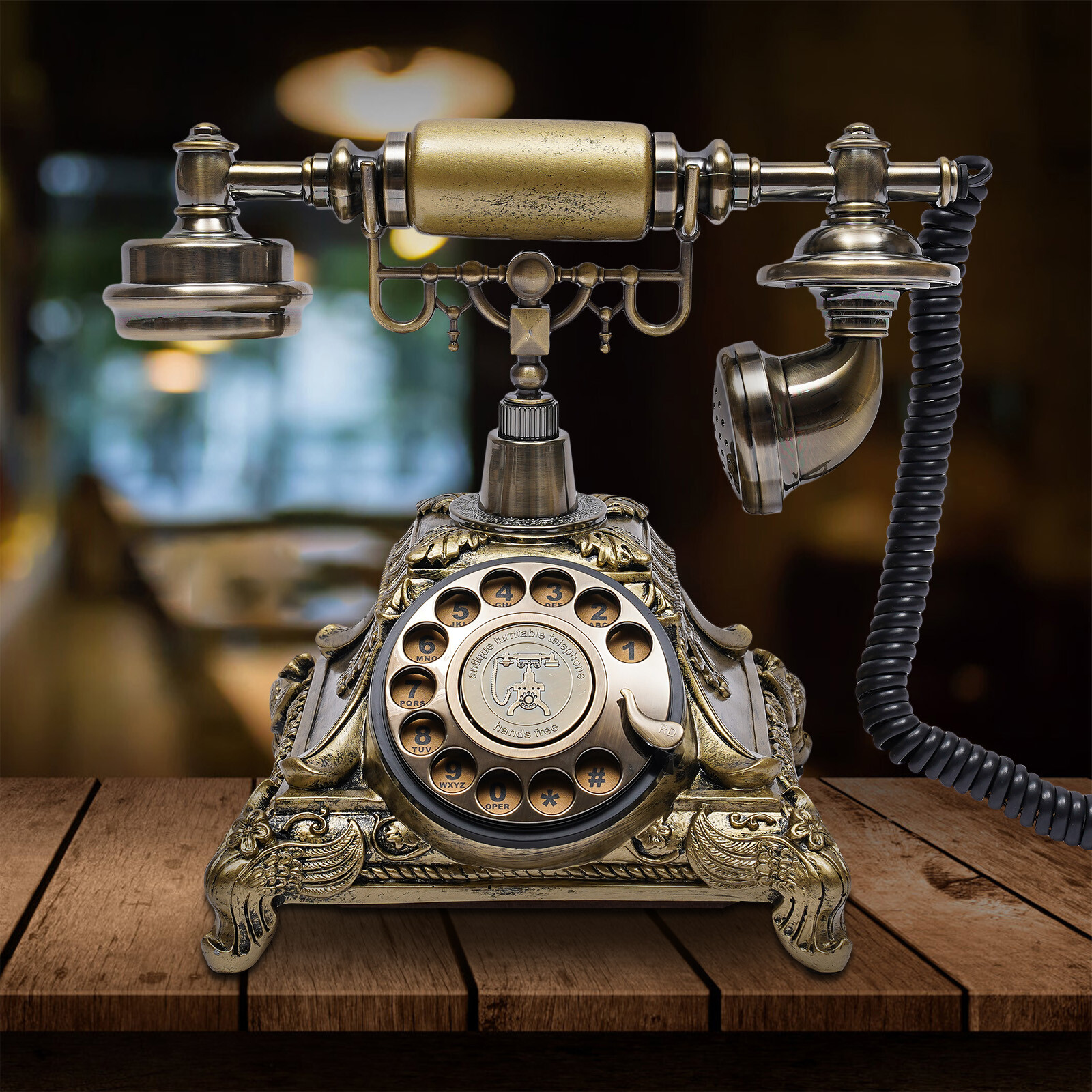 Retro Telephone Desk Phone European Style Old Fashioned Rotary Dial Phone
