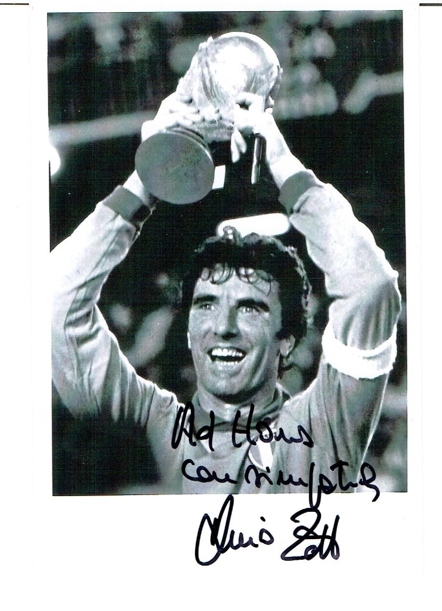 Dino Zoff Original Photo 10x15 Italia Signed Autograph Card, Autograph,