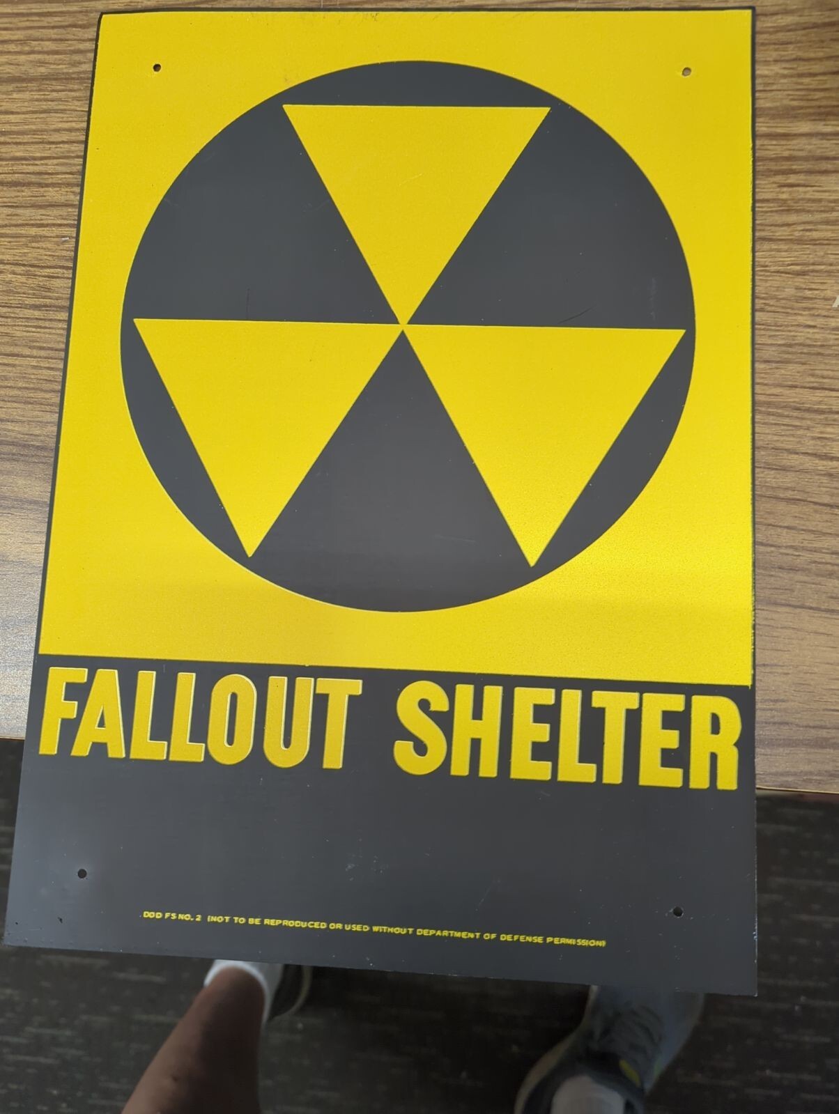 $36  Original Fallout Shelter Sign Not a Reproduction 