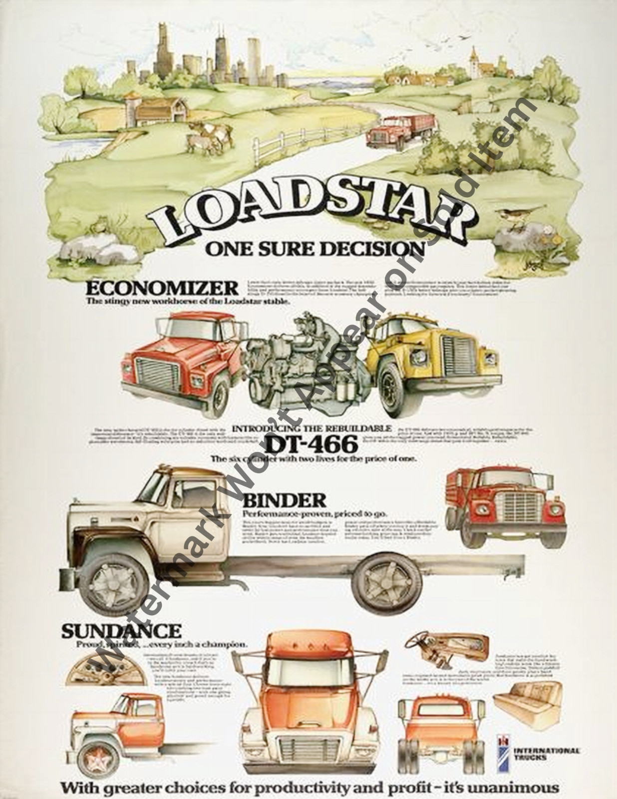 International Loadstar Truck Advertising Poster 1976 Photograph Print 8.5x11\