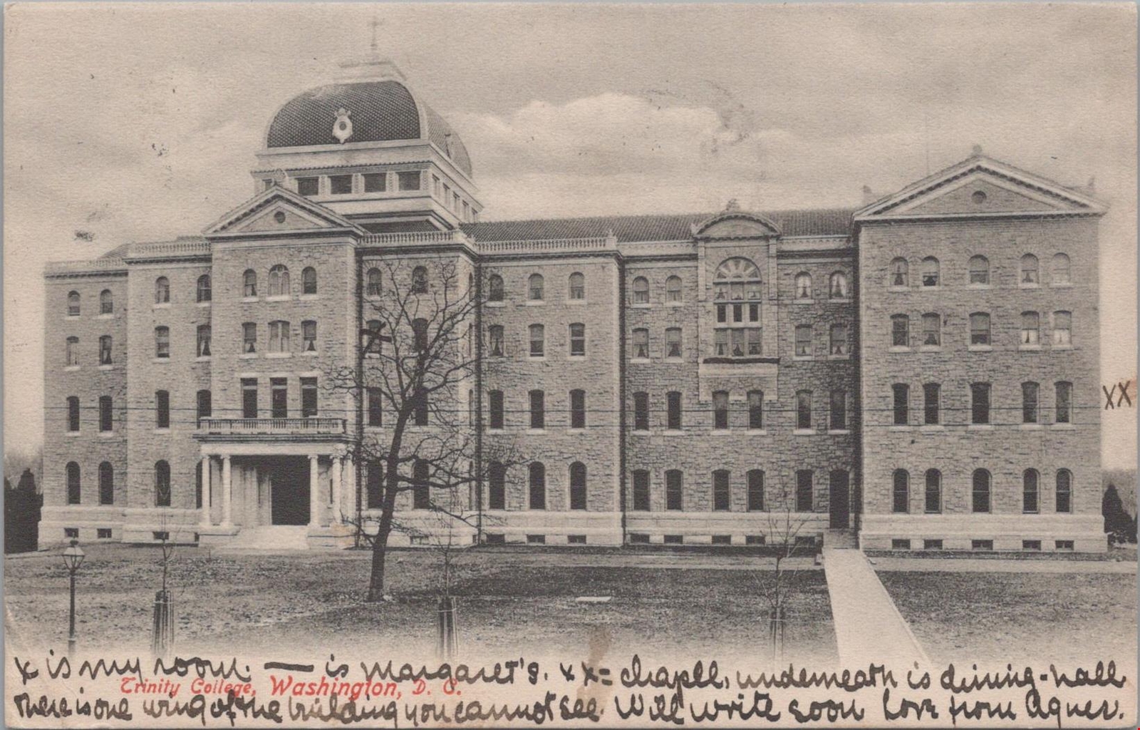 Postcard Trinity College  Washington DC 1906