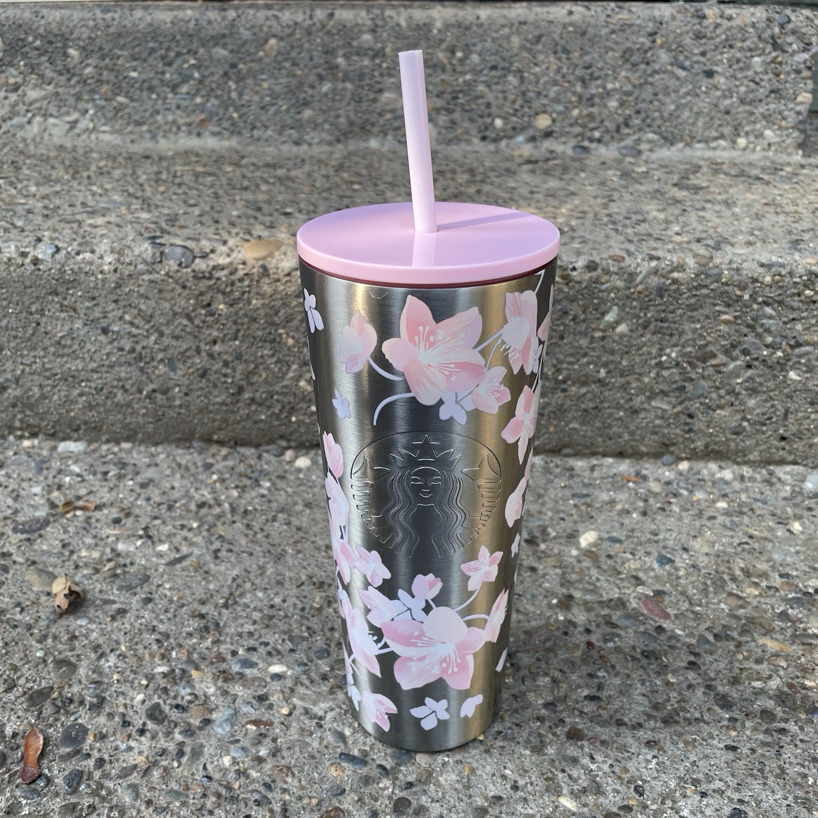Starbucks Cherry Blossom Sakura 2024 Tumbler Stainless Steel 24oz Pink Flowers