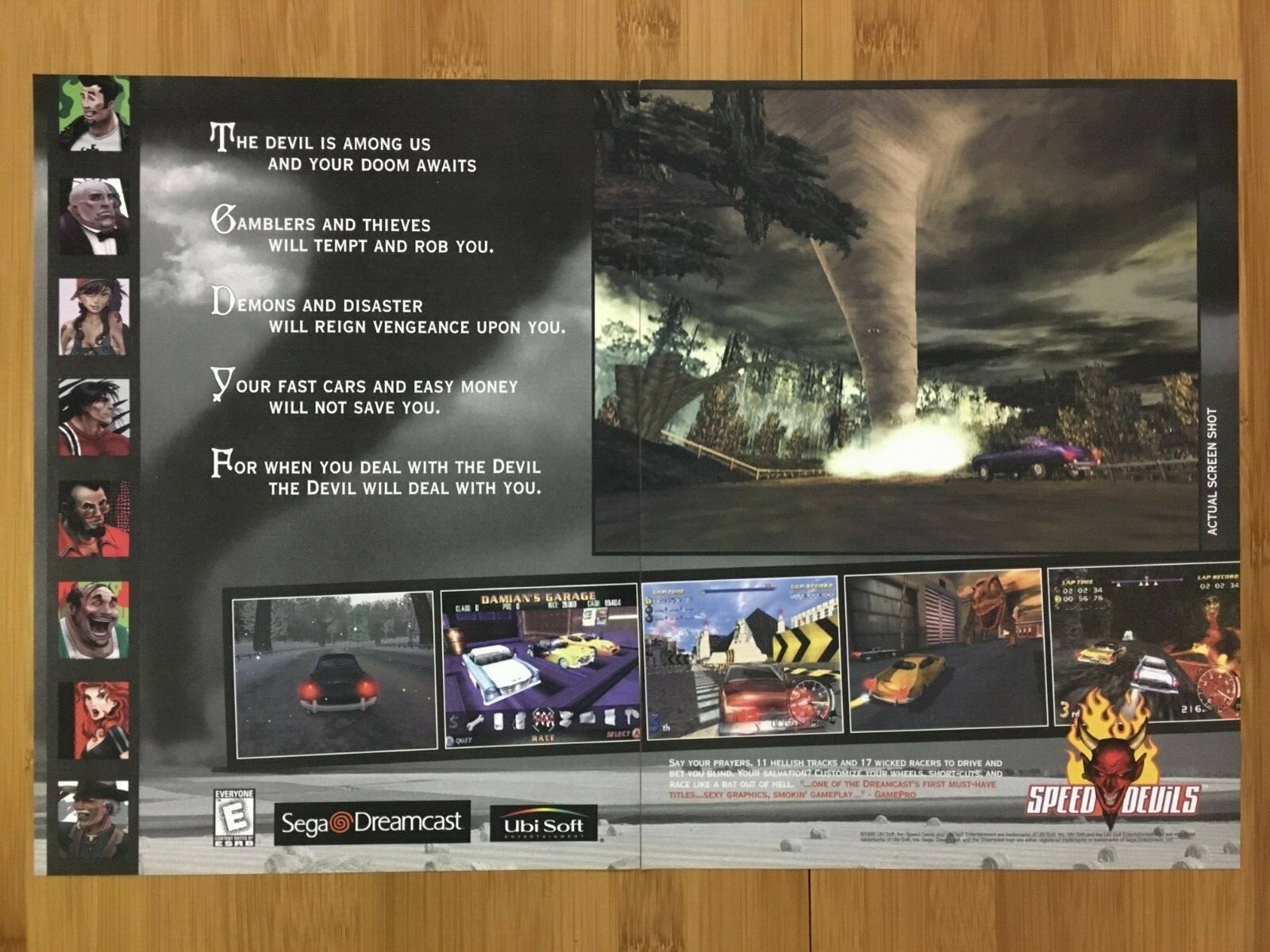 Speed Devils Sega Dreamcast 1999 Vintage Print Ad/Poster Official Ubi Soft Art