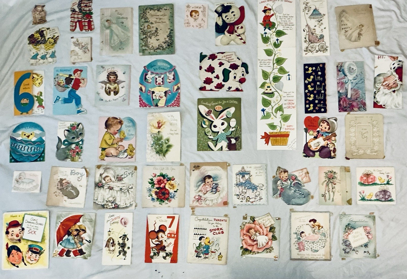 80+ Vintage 1950s/1960s Used Greeting Cards ▪️Birthday, Baby, Easter, Christmas