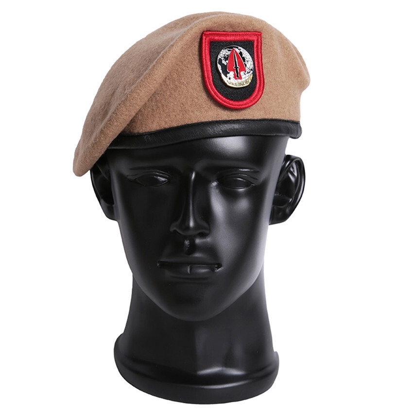 U.S.ARMY SPECIAL OPERATIONS COMMAND SAND BERET WOOL BATTLE CAP