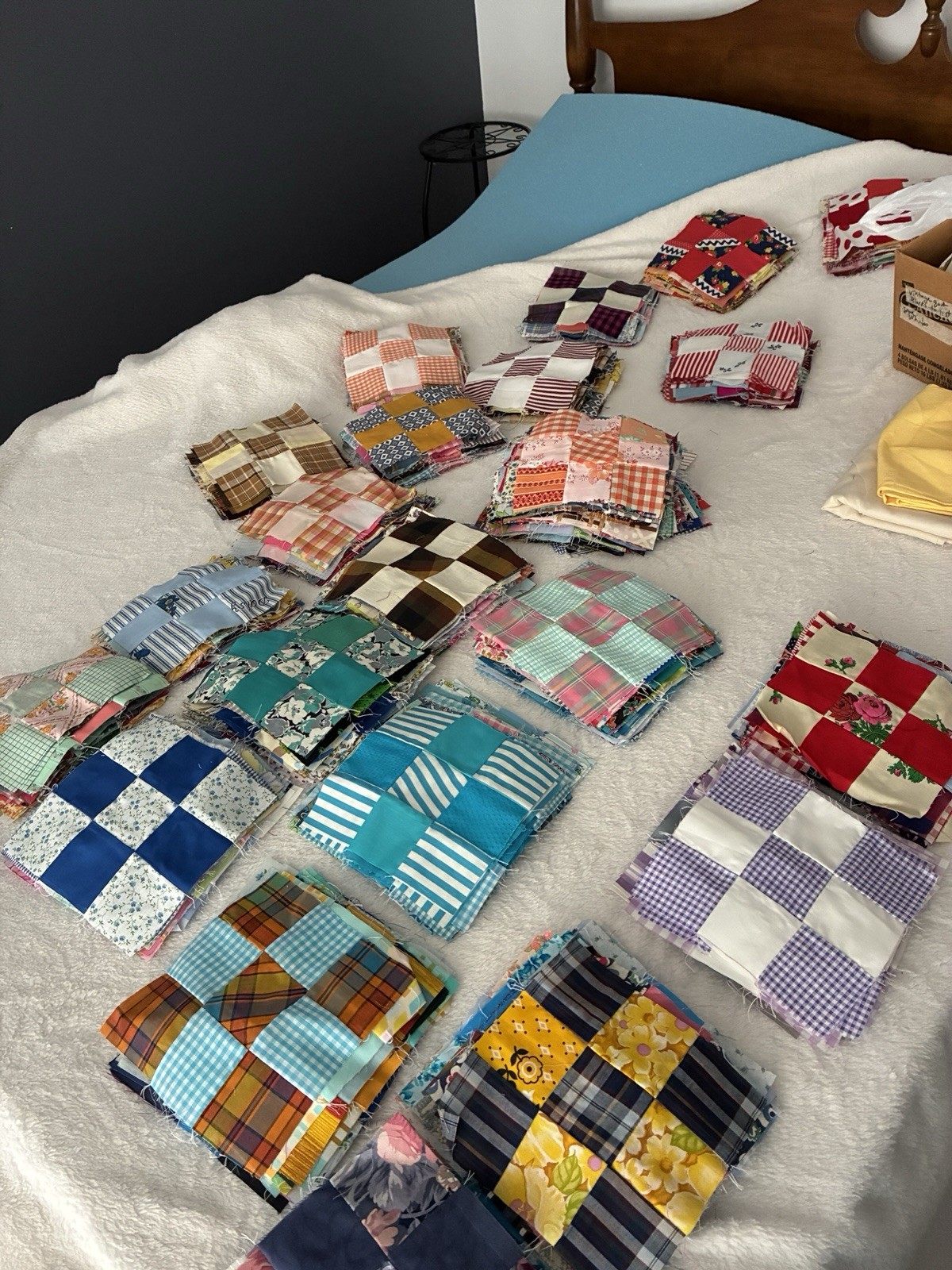 Vintage Fabric 9 Patches Lot