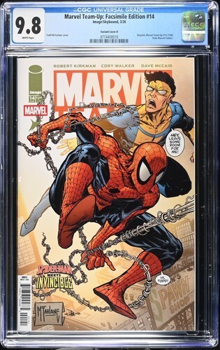 Marvel Team Up 14 CGC 9.8 Spider-man INVINCIBLE McFarlane variant D Image Spawn 