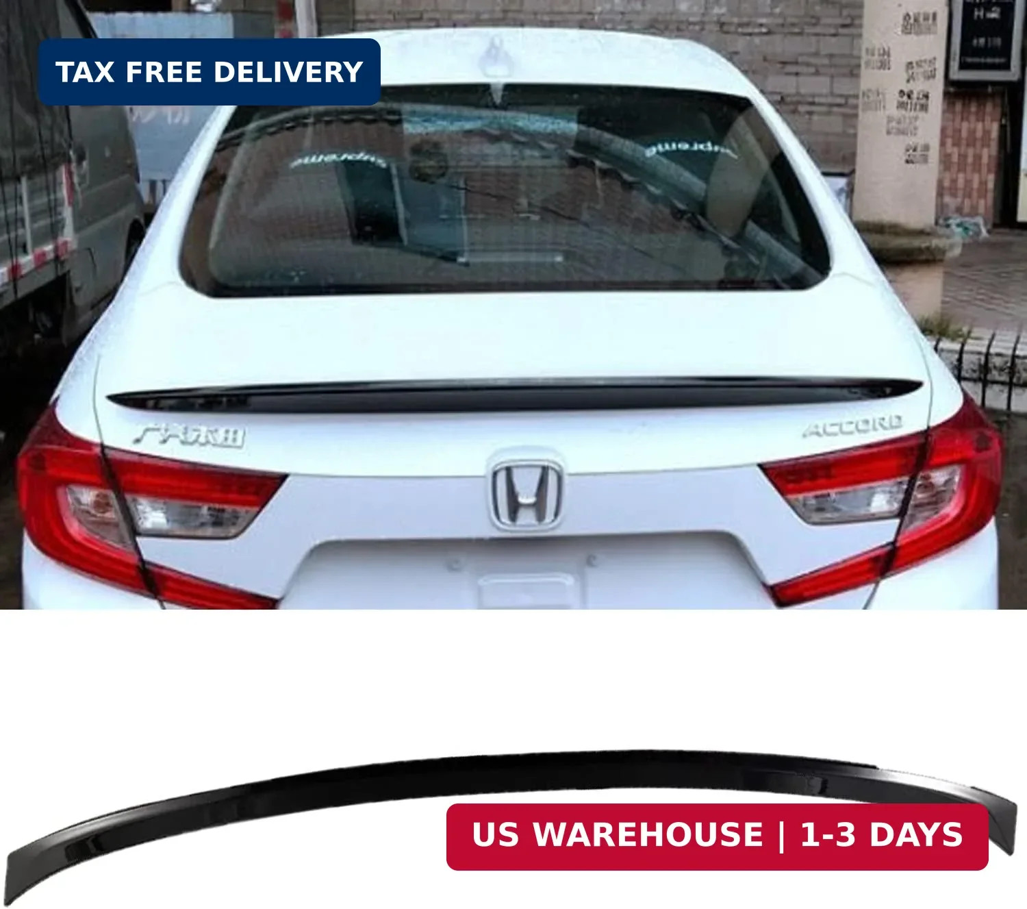 Trunk Lid Rear Spoiler Compatible with 10th Gen Honda Accord 2018 2019 2020 2021