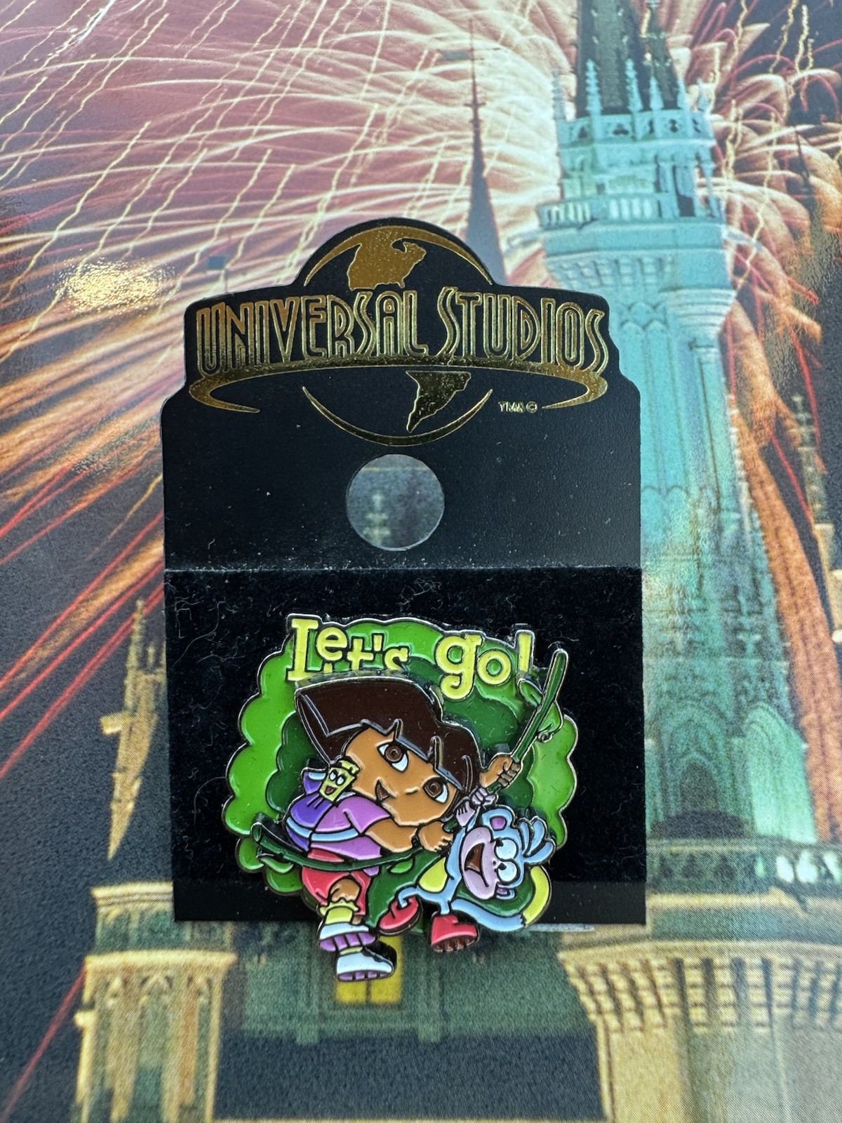 Dora the Explorer Pin “Let’s Go” Boots Vine Swing Enamel Brooch Nickelodeon